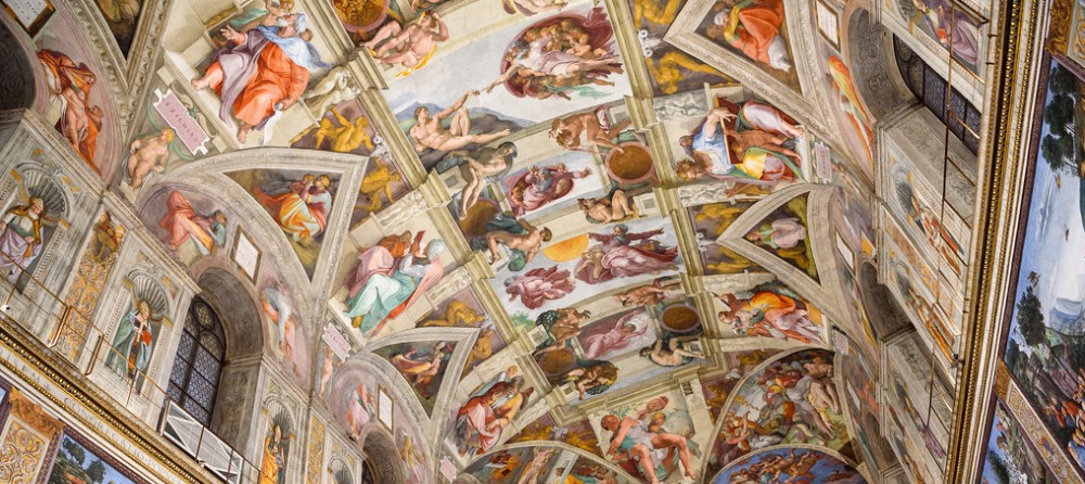 the theme of the sistine chapel ceiling frescoes comes from